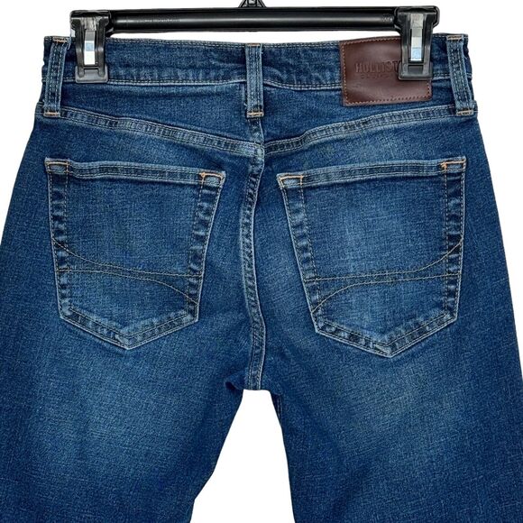 Hollister Mens SZ W28xL34 Slim Taper Jeans Zip-Fly Pockets Medium Wash Blue - Picture 5 of 9